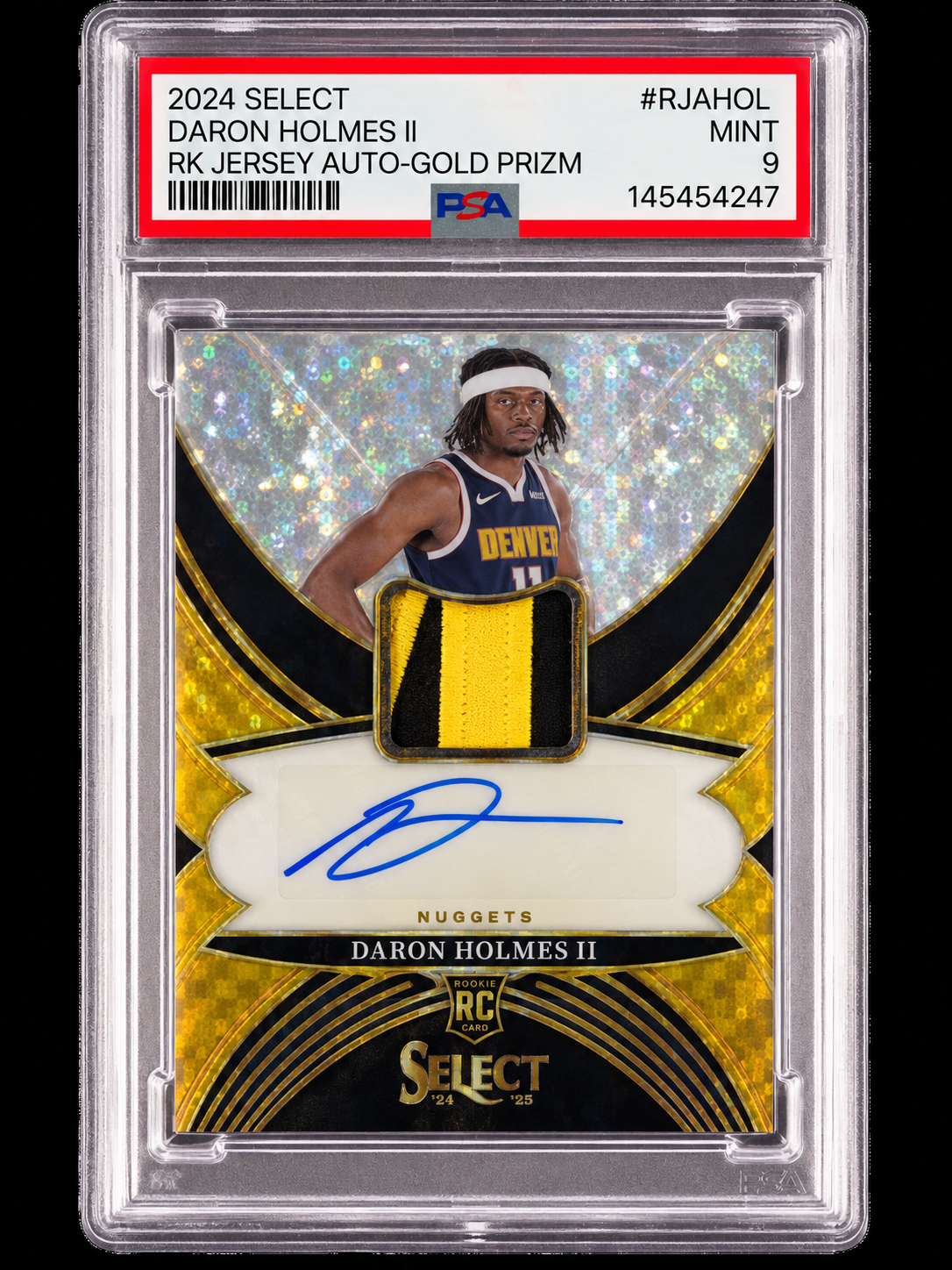2024 Select Daron Holmes II RK Jersey Auto Gold Prizm